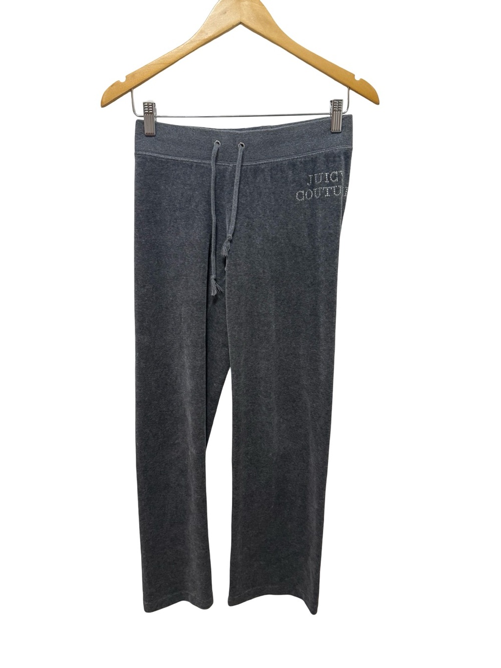 Juicy Couture Women's Dark Gray Velour Track Pants